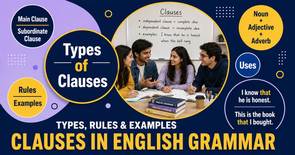 Featured image for “Clauses in English Grammar: Types, Rules & Examples”