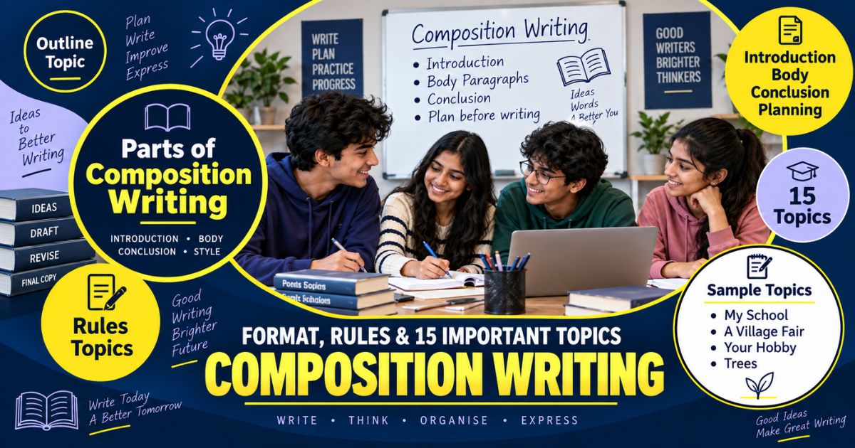 Featured image for “Composition Writing: Format, Rules & 15 Important Topics”