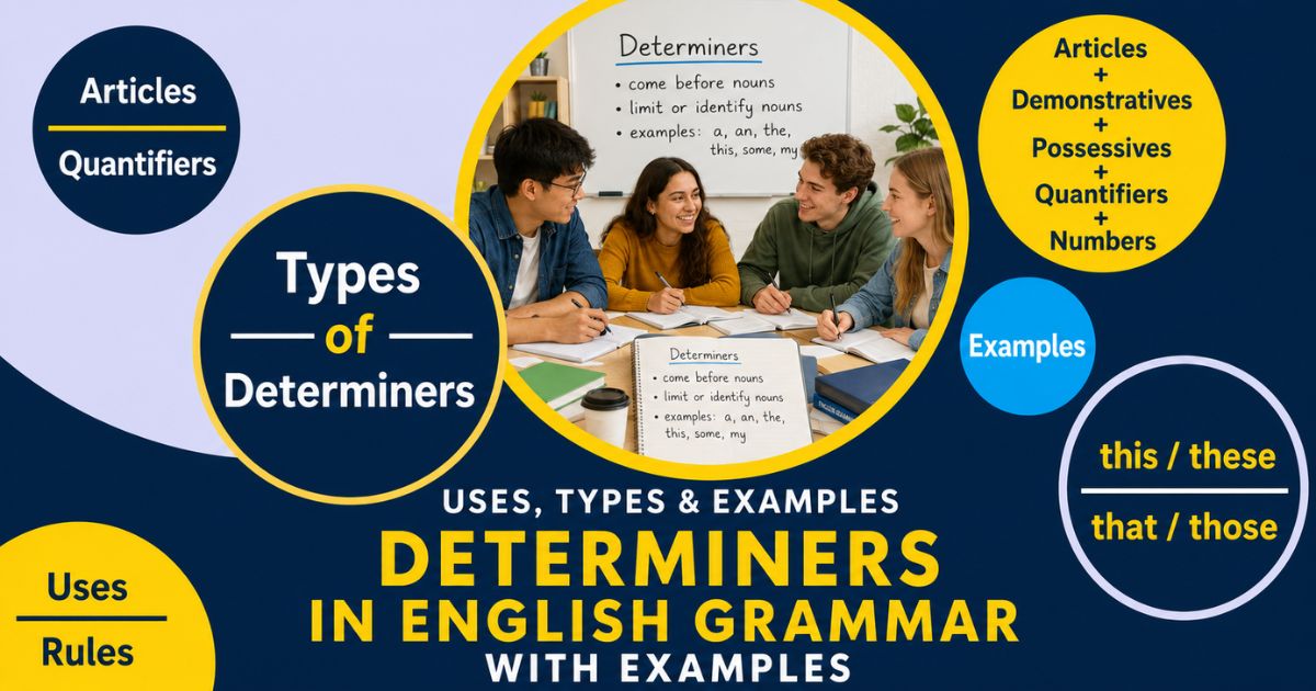 Featured image for “Determiners in English Grammar with Examples”