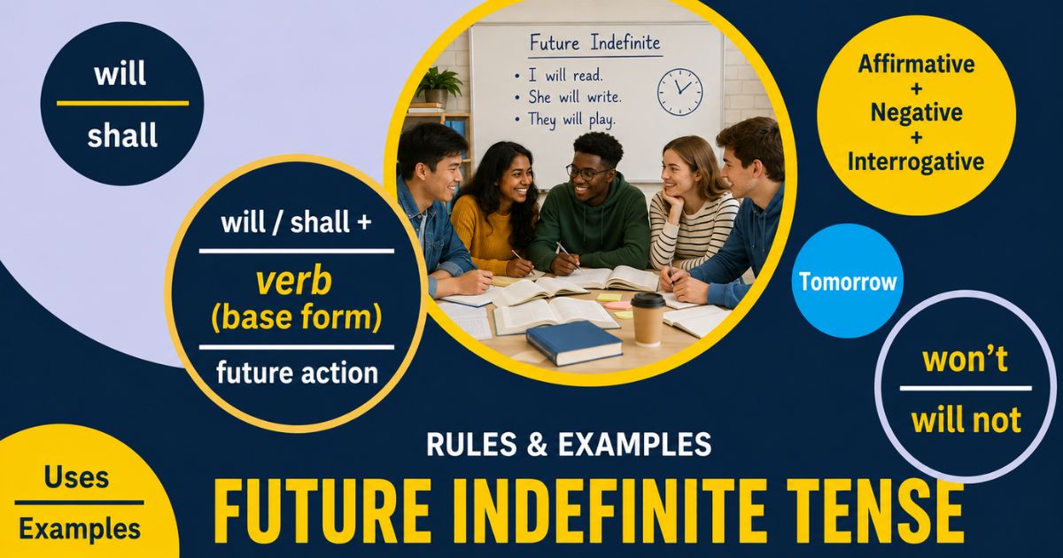 Featured image for “Future Indefinite Tense (Simple Future): Rules & Examples”
