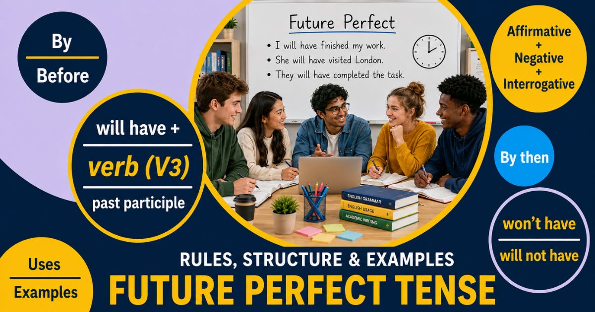 Featured image for “Future Perfect Tense: Rules, Structure & Examples”