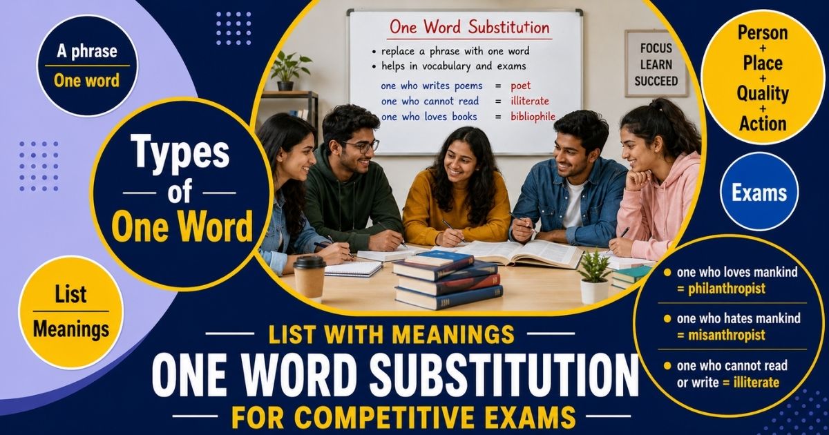 Featured image for “One Word Substitution: List with Meanings for Competitive Exams”