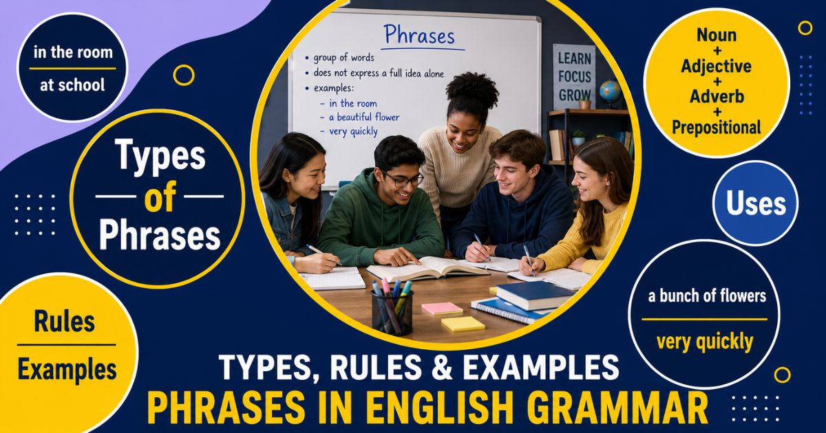 Featured image for “Phrases in English Grammar: Types, Rules & Examples”
