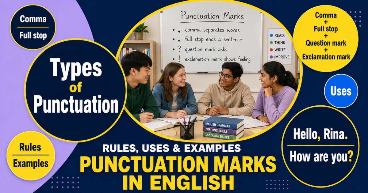 Featured image for “Punctuation Marks in English: Rules, Uses & Examples”