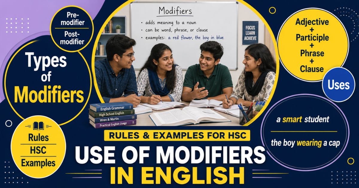Featured image for “Use of Modifiers in English: Rules & Examples for HSC”