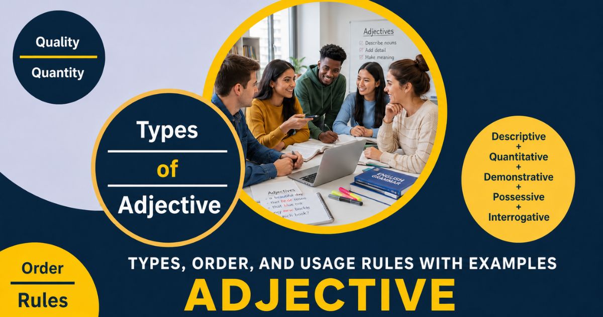 Featured image for “Adjective: Types, Order, and Usage Rules with Examples”